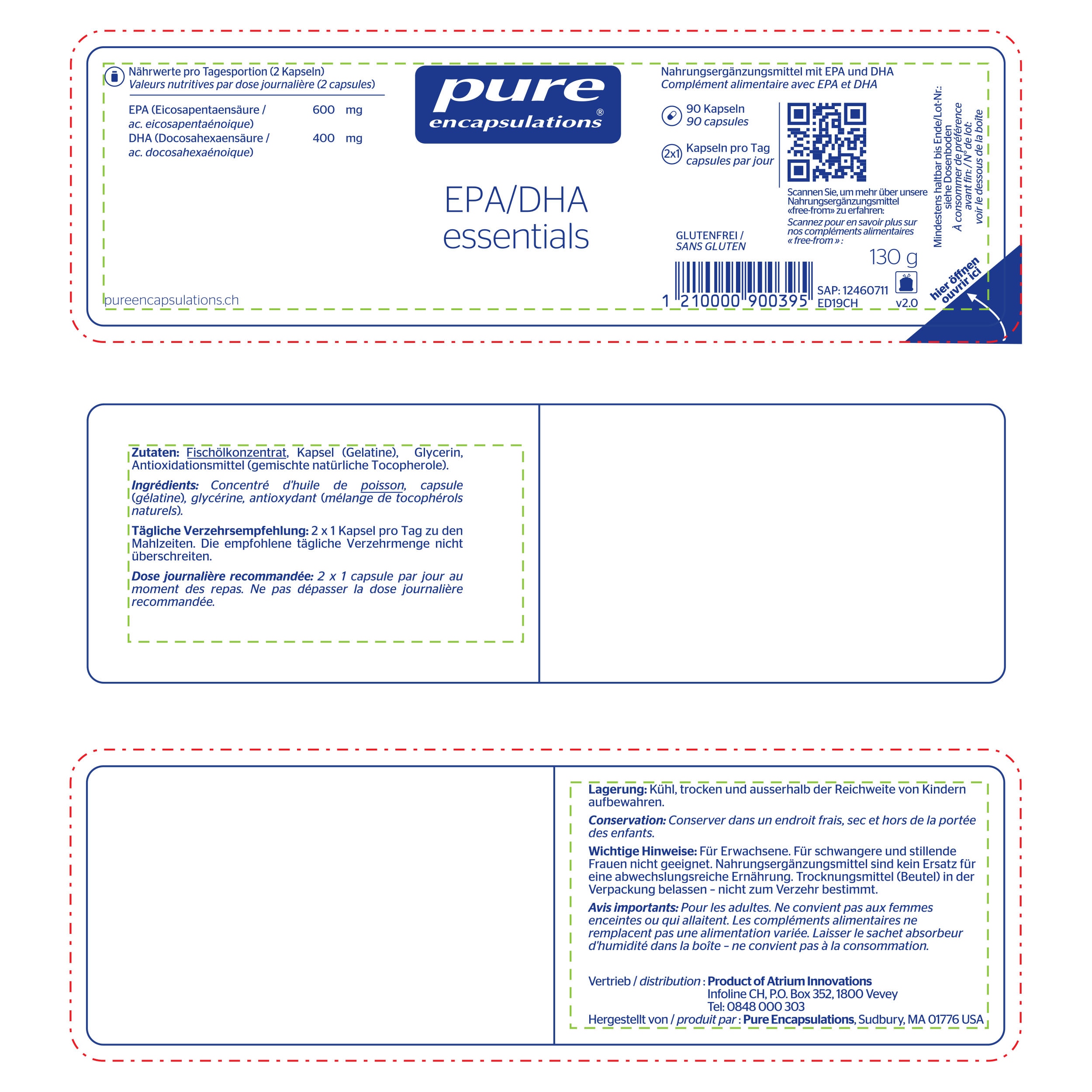 Pure Encapsulations - EPA/DHA - Labels - packaging