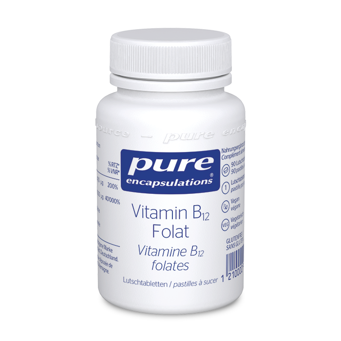 Pure Encapsulations Vitamin B12 Folat bottle food supplement