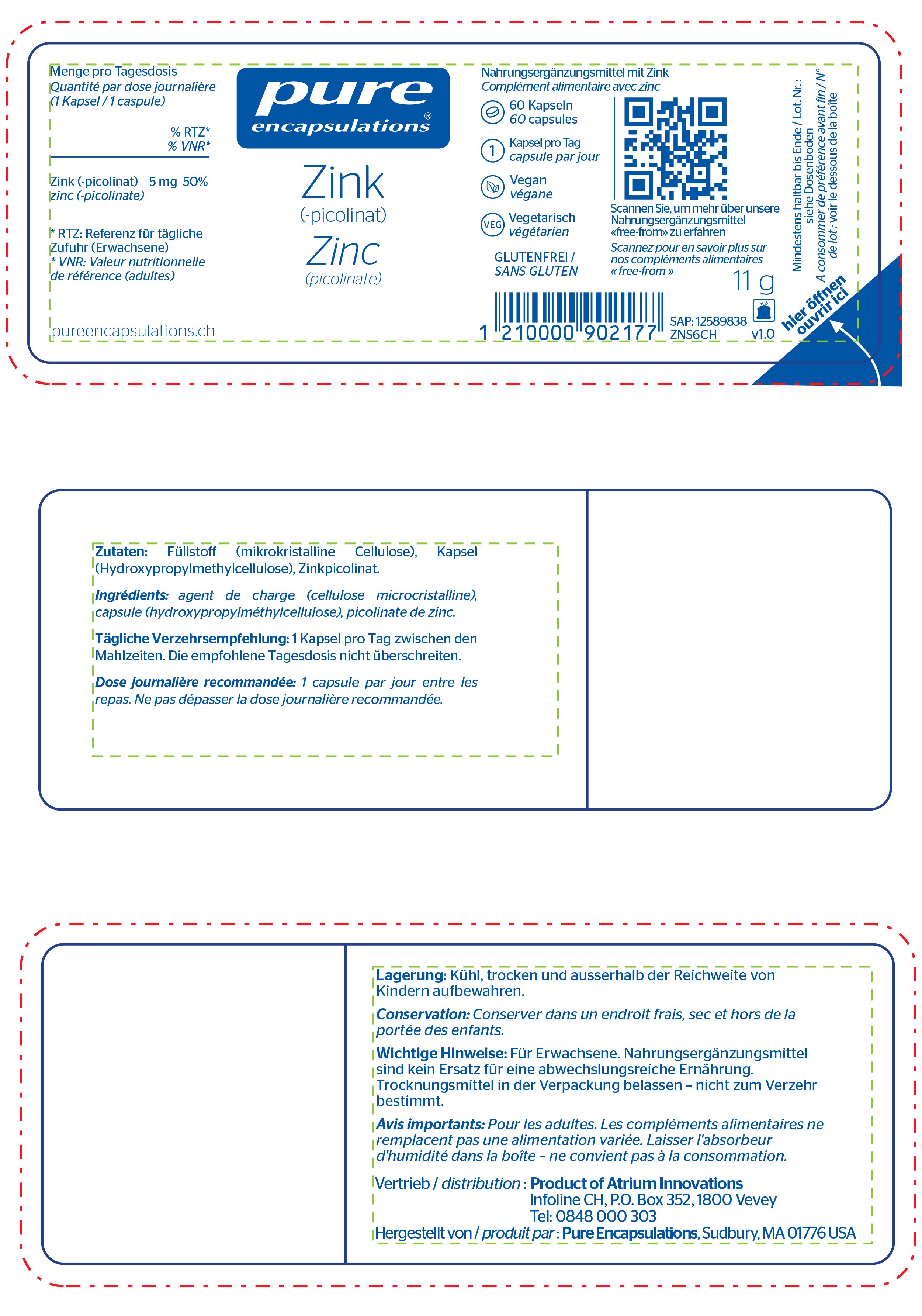 Pure Encapsulations | Zink 5mg