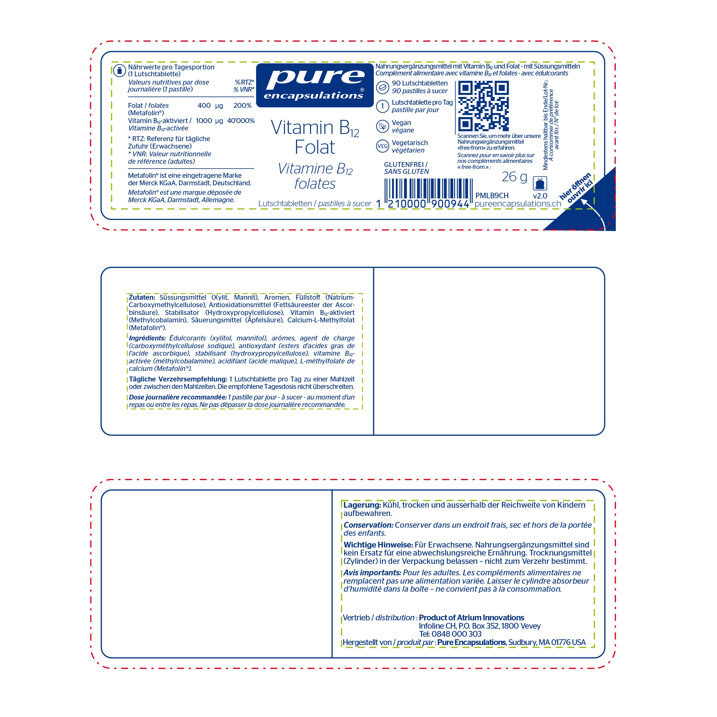 Pure Encapsulations - Packshots - Vitamin B12 - Folate